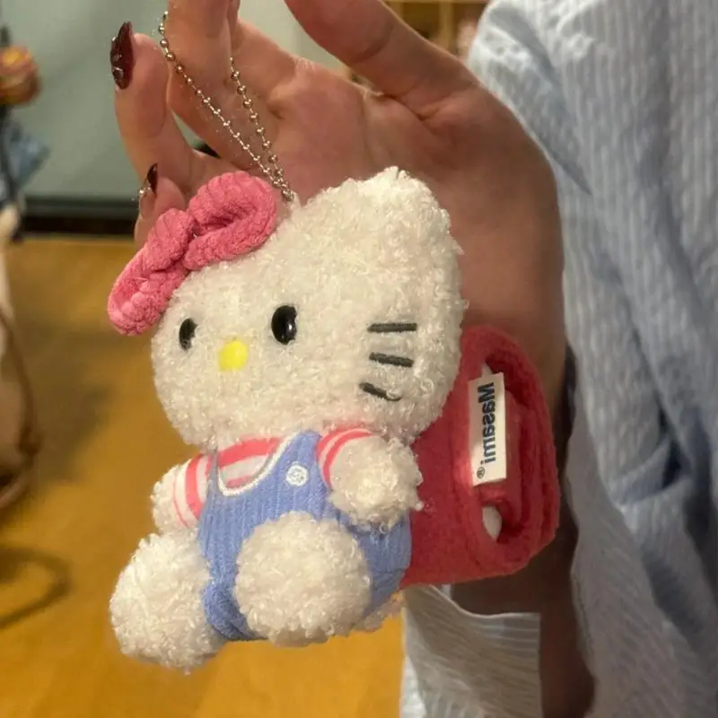 Botu Cartoon Hello Kt Cat Earphone Bags Cute Christmas Gifts Plush Earphone Case backpack curly kitty Bluetooth Cover Keychain