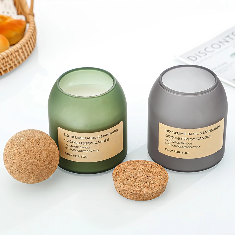 China Factory Price 13oz 15oz Empty Luxury Unique Candle Container Candle Glass Jar With Cork Lid