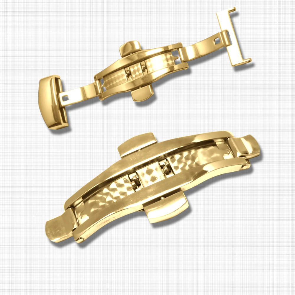 Stainless Steel 304 watch Belt folding buckle Gold and silver Double Push Buckle wrist watch parts