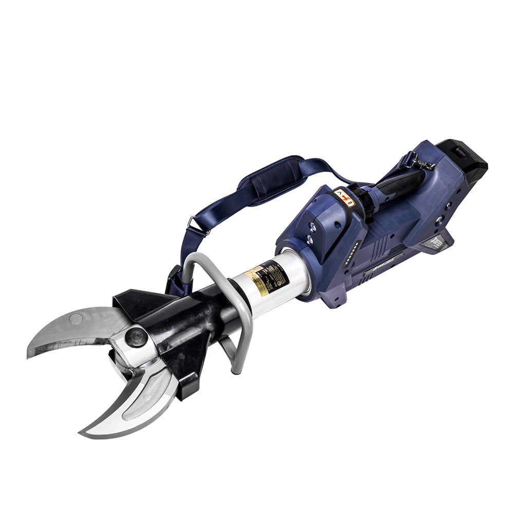 
High cutting force portable hydraulic electric rescue shear cutter. 