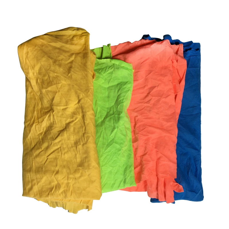 Industrial Cleaning Cloth Wiping Fabric Rags New Mixed Color Cotton Second Hand Knitted Cotton Rags