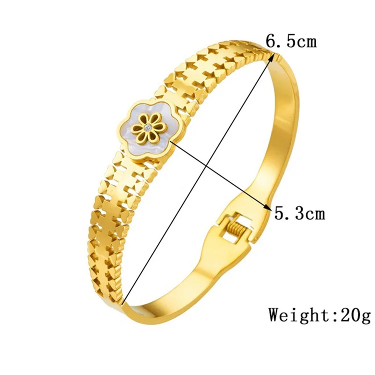 Factory Direct Sale Personalized Design Small Shell Flower Bracelet Stainless Steel Bracelet for Women