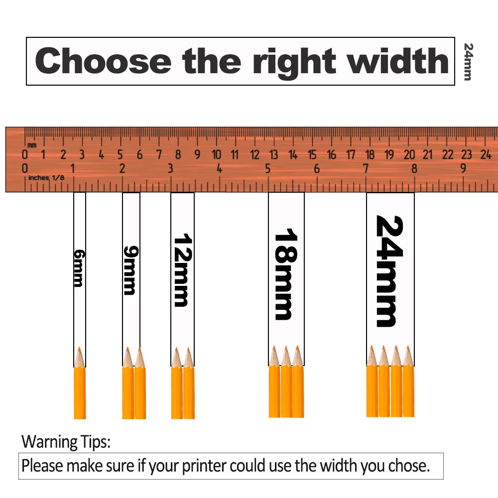 Weemay TZe231 laminated adhesive tape black on white 12mm 8m cassette tape recorder for Brother p-touch label printer