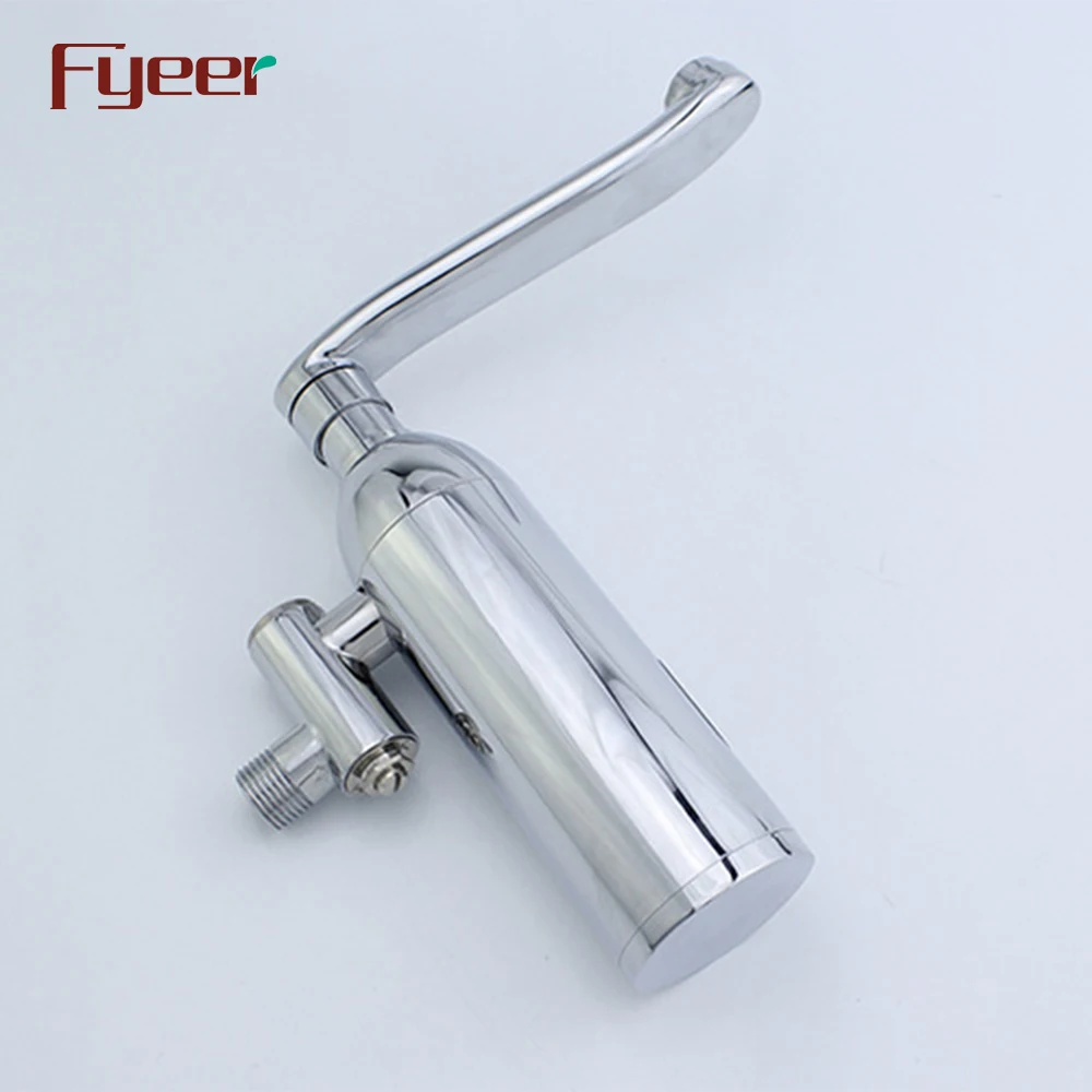 Fyeer Long Spout Cold Only Wall Mounted Automatic Shut Off Sensor Faucet
