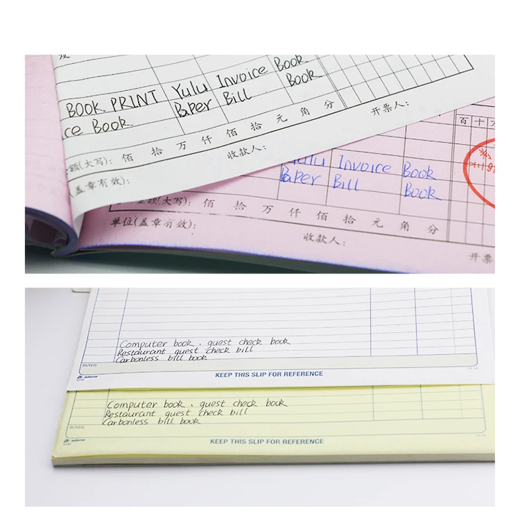China factory paper paperboard print receipt invoice book custom logo ncr carbonless rent receipt bill book