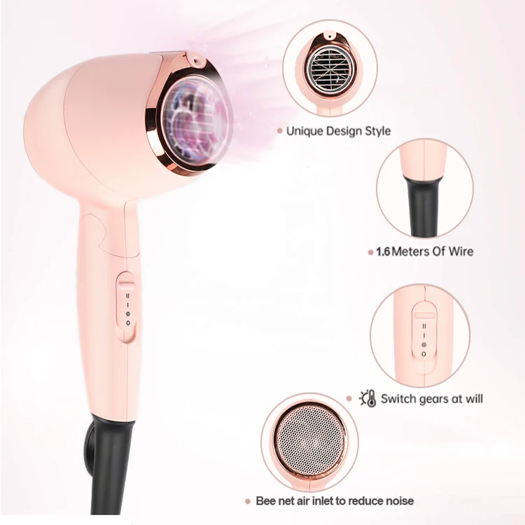 Mini portable wall mounted stand reverse one step professional salon blow negative ion hair dryer