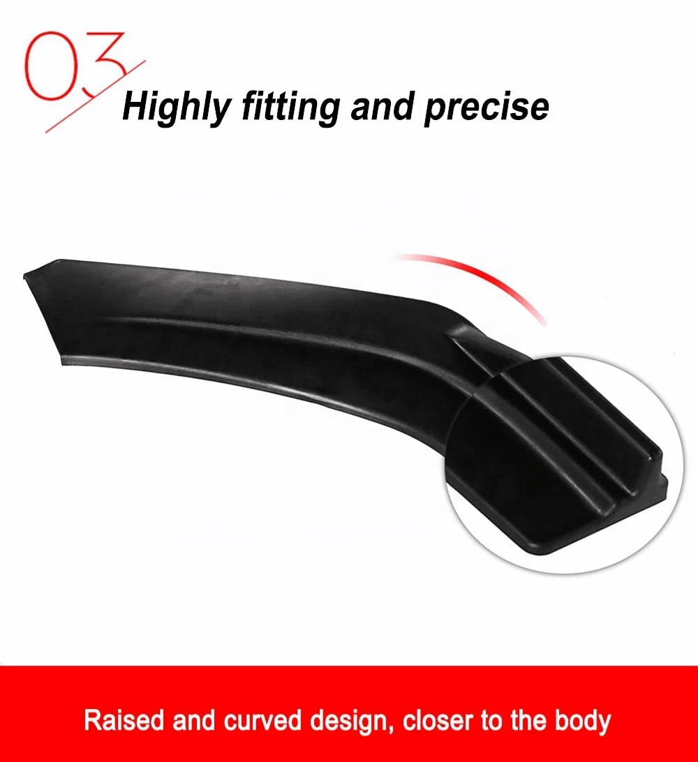 
3pc Carbon Fiber Front Bumper Lip Body Kit Spoiler For Honda For Civic Sedan 4Dr 2016 2017 2018 