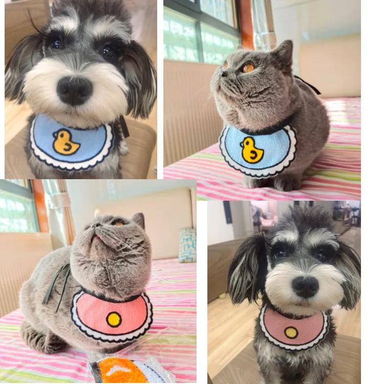 Cute Cat and Dog Pet Bandana in Garfield Shiba Inu Style Personalized Festival Accessory Bib in Wool and Cloth Triangle Shape