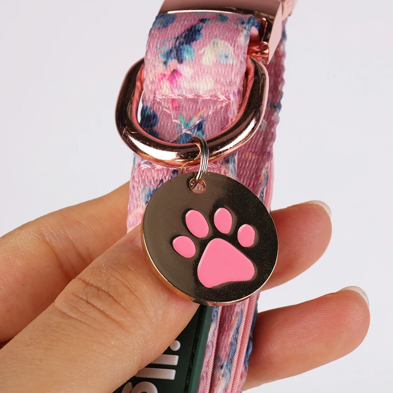 Customized Dog Name Tag Zinc Alloy Sublimation Printed ID Name Tag For Dogs and Cats Outdoor