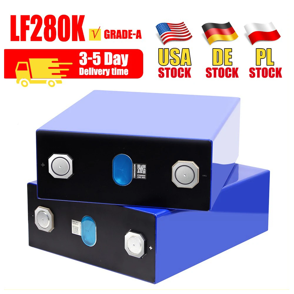 EVE EU Stock LiFePO4 LF280K 3.2V 280K Batteries 280Ah Prismatic Cells 8000 Cycle Life Home Energy Storage 280ah
