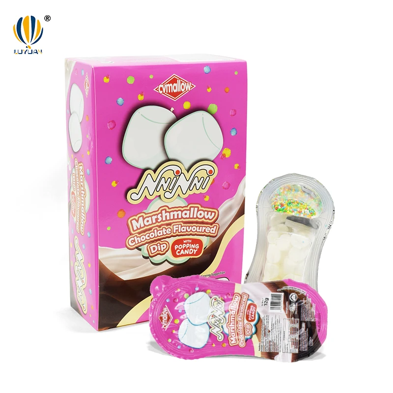 Cartoon Marshmallow Ice Cream Marshmallow Custom Wholesale Marshmallows Dipped in Chocolate Sauce and Popping Candy