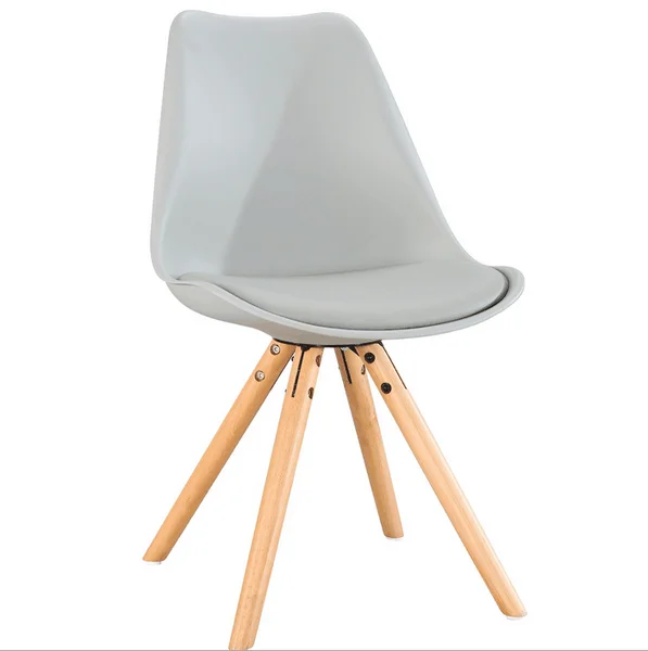 Wholesale Nordic New Modern Design Home Kitchen Furniture Chair Plastic Dining Chair with Beech Wood Leg
