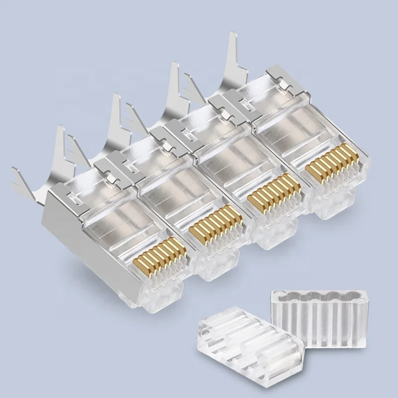  Модульный разъем RJ45 Cat7 для кабеля Ethernet позолоченный Обжимной Сетевой обжимной