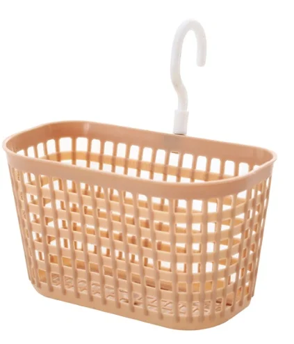 Hanging storage basket plastic shower basket for bathroom