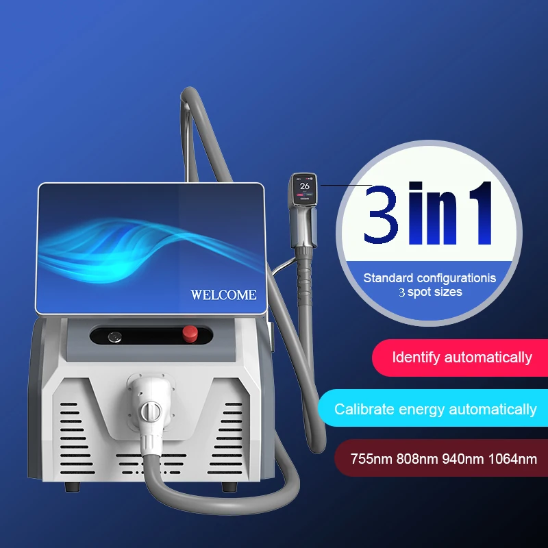 Advanced 808nm Diode Laser Hair Removal Machine Desktop Interchangeable Handle Spots 940nm