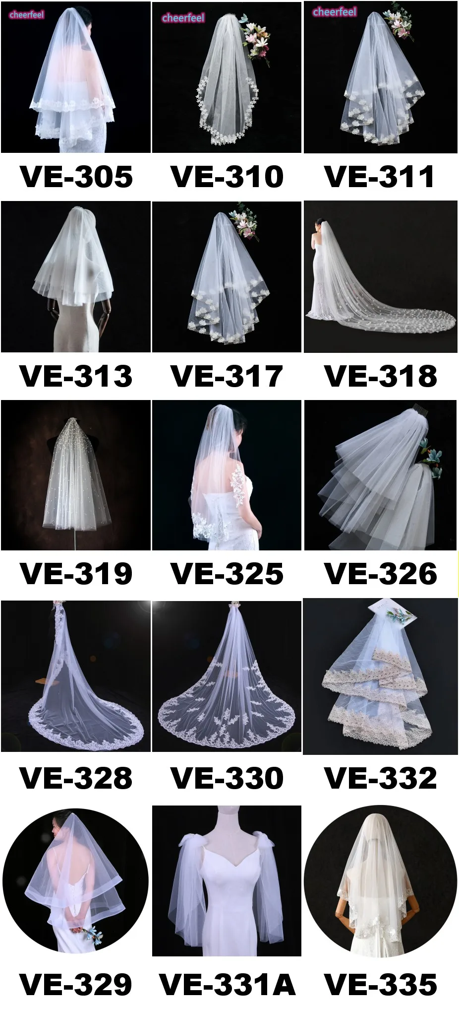 Cheerfeel VE358 мягкие свадебные аксессуары кружевная 300 см Длинная фата мусульманская свадебная для