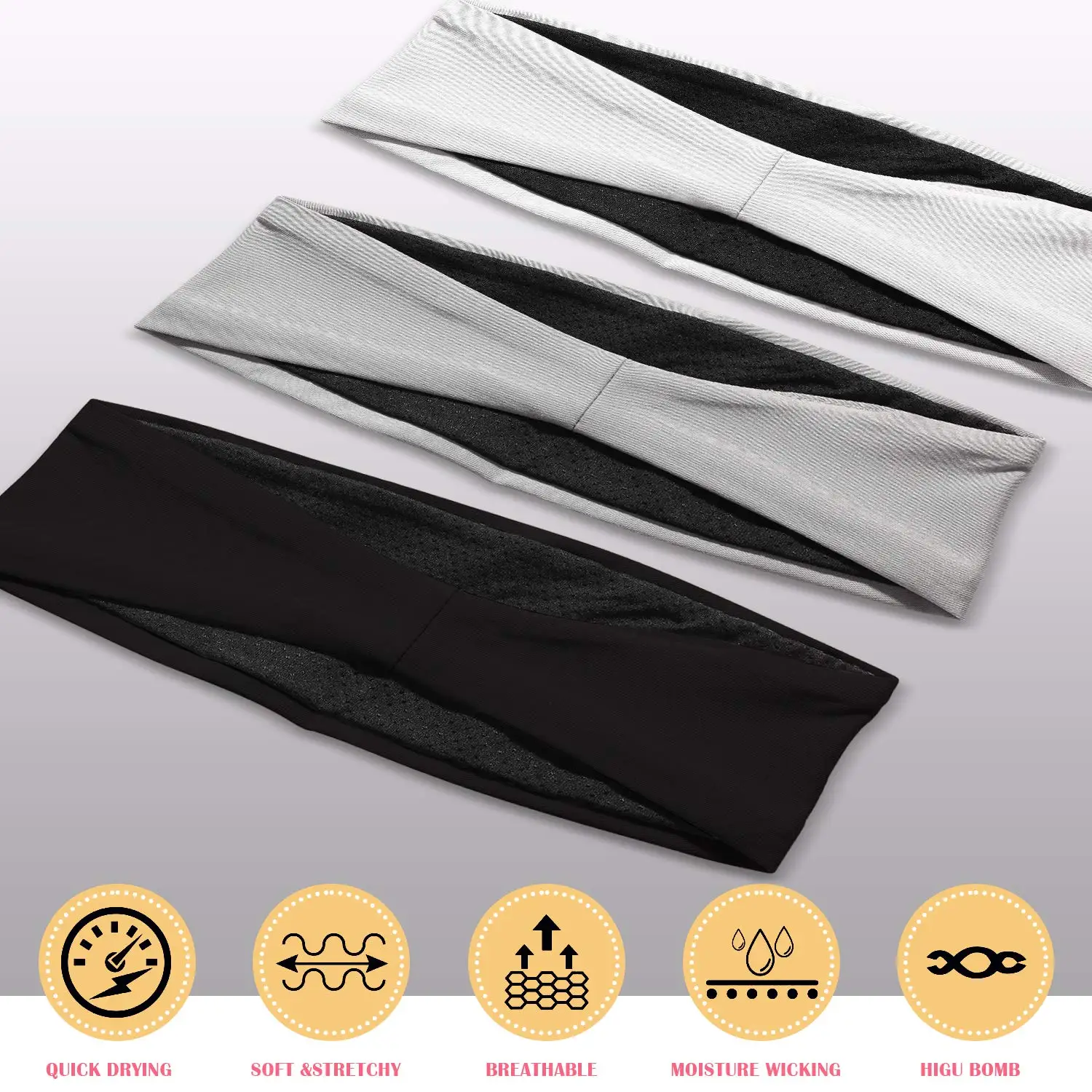 Headbands for Women  Yoga Headbands Sweat Wicking Headbands Sports Cooling Hair Band