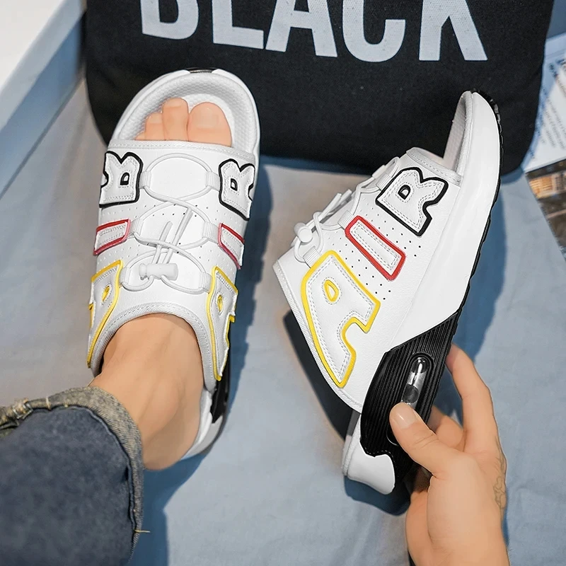 Мужские Нескользящие сандалии из искусственной кожи с Size39-44