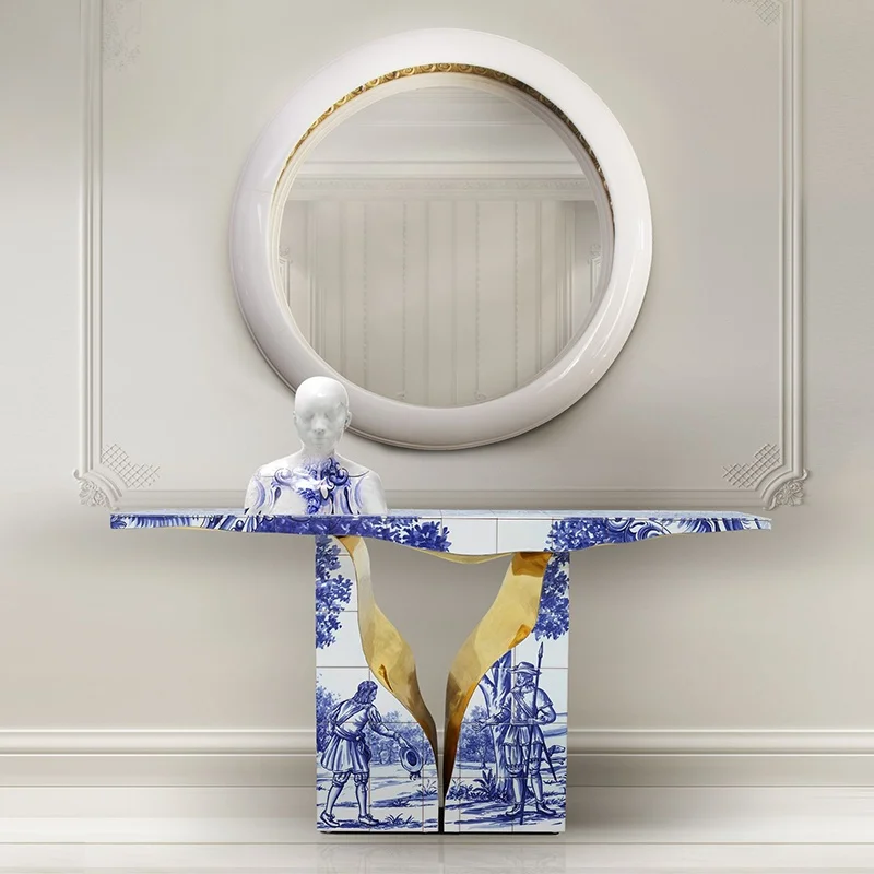 Modern Luxury Nordic Designs Lobby Entrance Furnitures Console Table Home Living Room Console Table