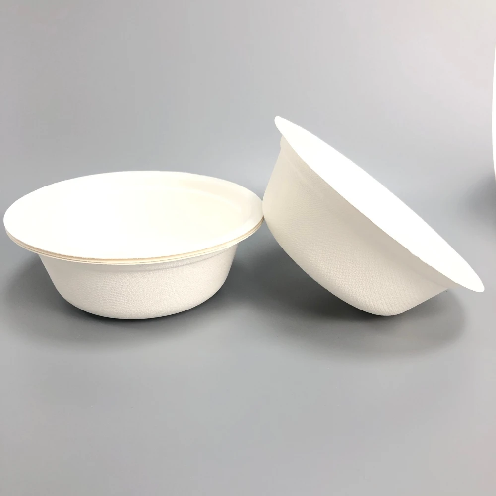 Degradable sugarcane pulp barbecue stir-fry picnic dish waterproof and oil-proof large sugarcane bowl