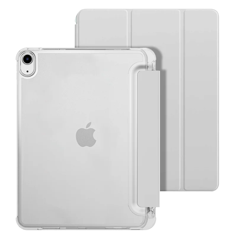 2021 Anti-fall PU Leather Clear PC Smart Folio Tablet Shell Flip Case For iPad Mini 6 8.3 inch