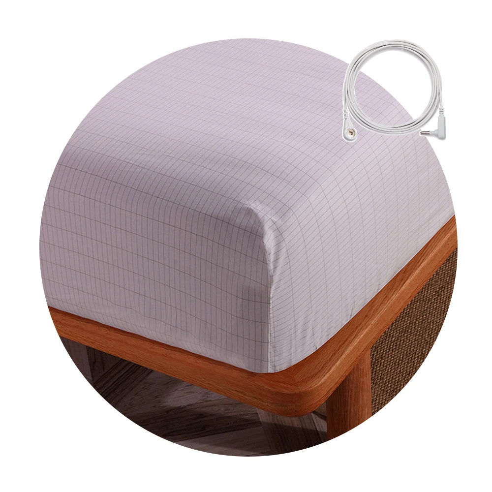 HOT Sales! Grounding Sheet with 15ft Grounding Connection Cable Conductive Grounding Sheet Queen Size Silver Fiber 60x80in