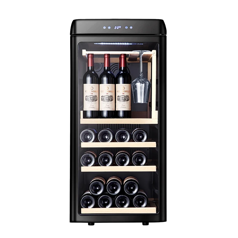 Freestanding Compressor Single Zone Wine Cooler Glass Door Wireless Charging Digital Control Wine Refrigerator