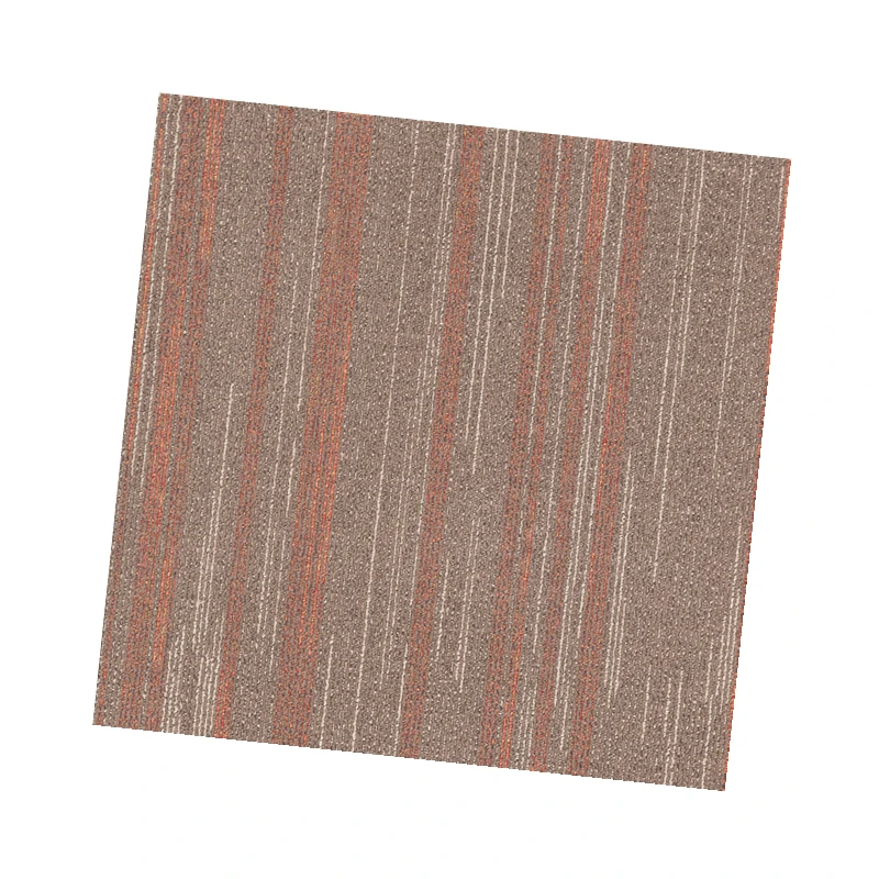 Stripe fireproof Nylon material PVC backing carpet tiles commercial
