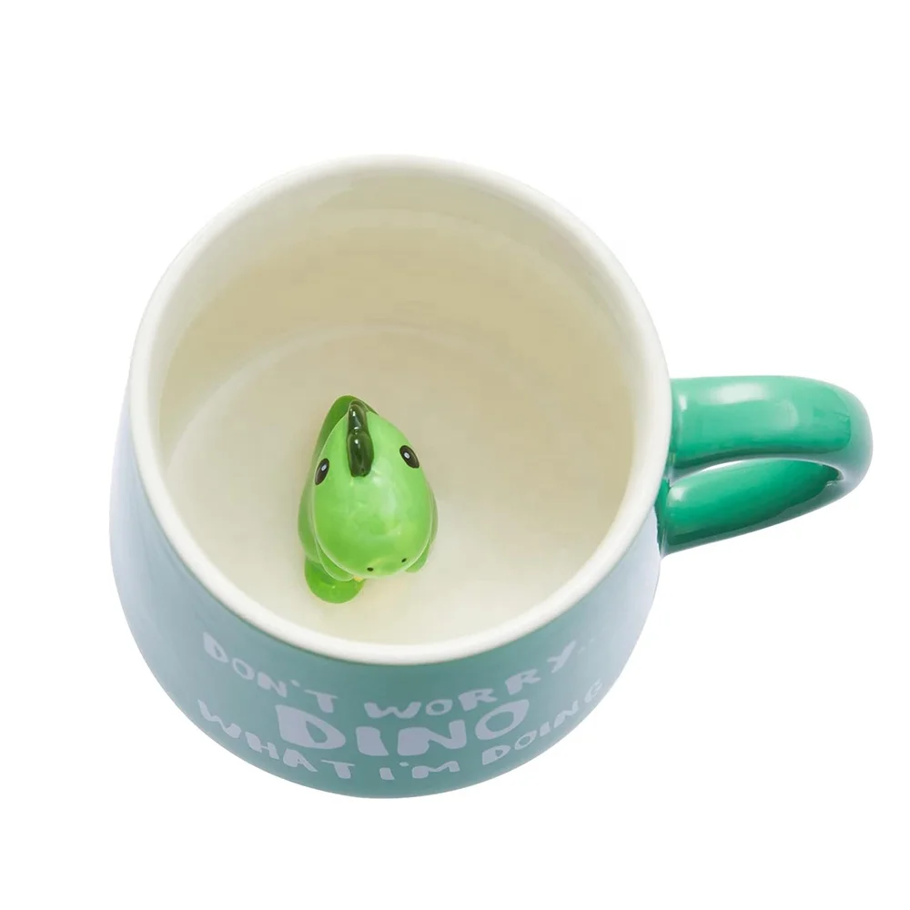 Creative New porcelain Animal Inside Ceramic Cup Funny Coffee Milk Mugs with Handle Cute Coffee Mugs Tea Cups