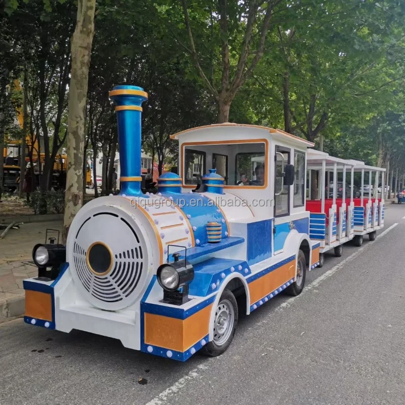 Customized christmas style 29 seats sightseeing bus electric train set for adults