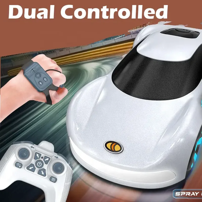 1/16 spray car with light slant rotate horizontal drift stunt rc remote control high speed toy