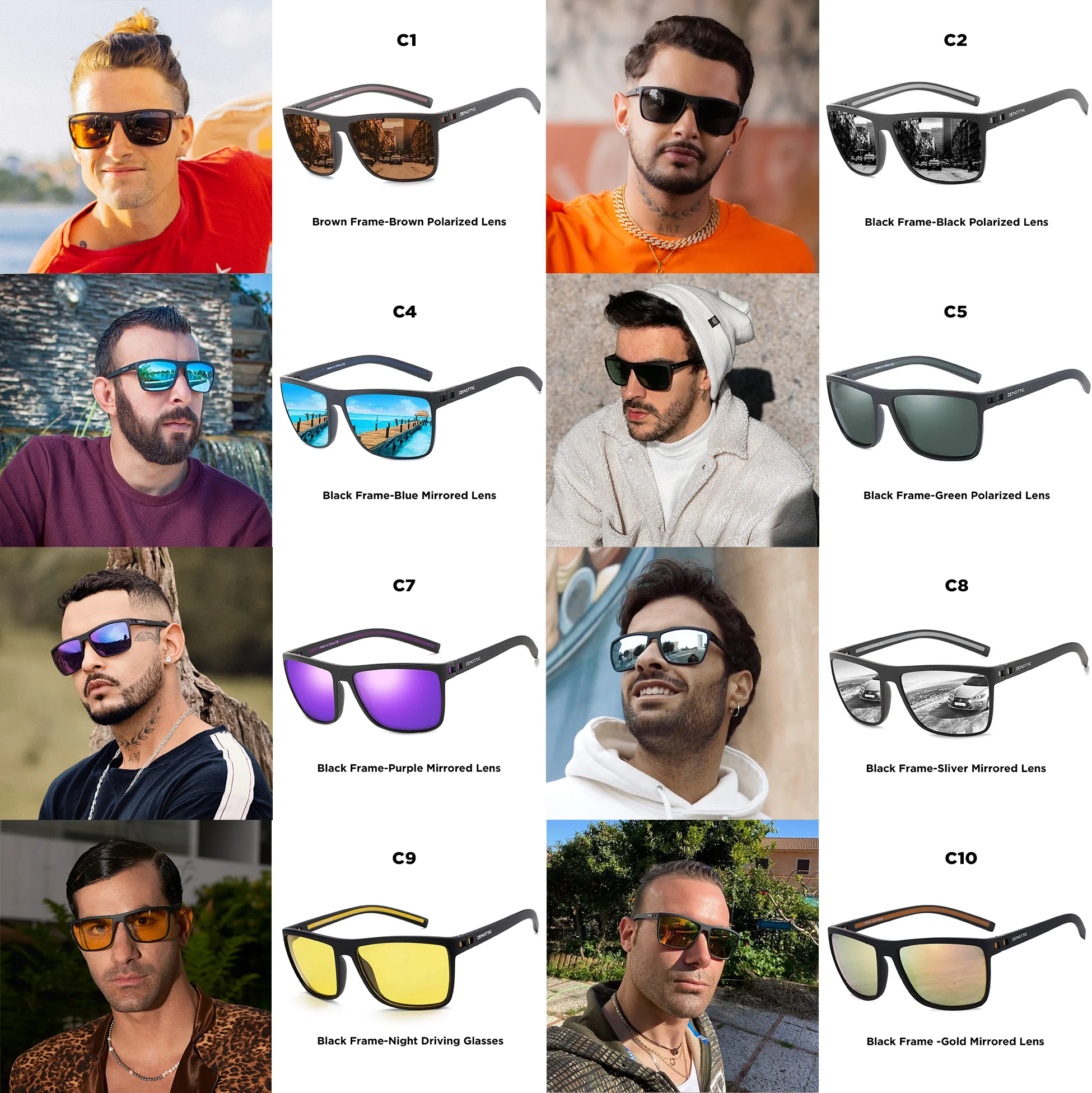 2024 new vintage rectangle square Lightweight cycling running outdoor UV 400 Polarized TR 90 Sports wholesaler Sunglasses man