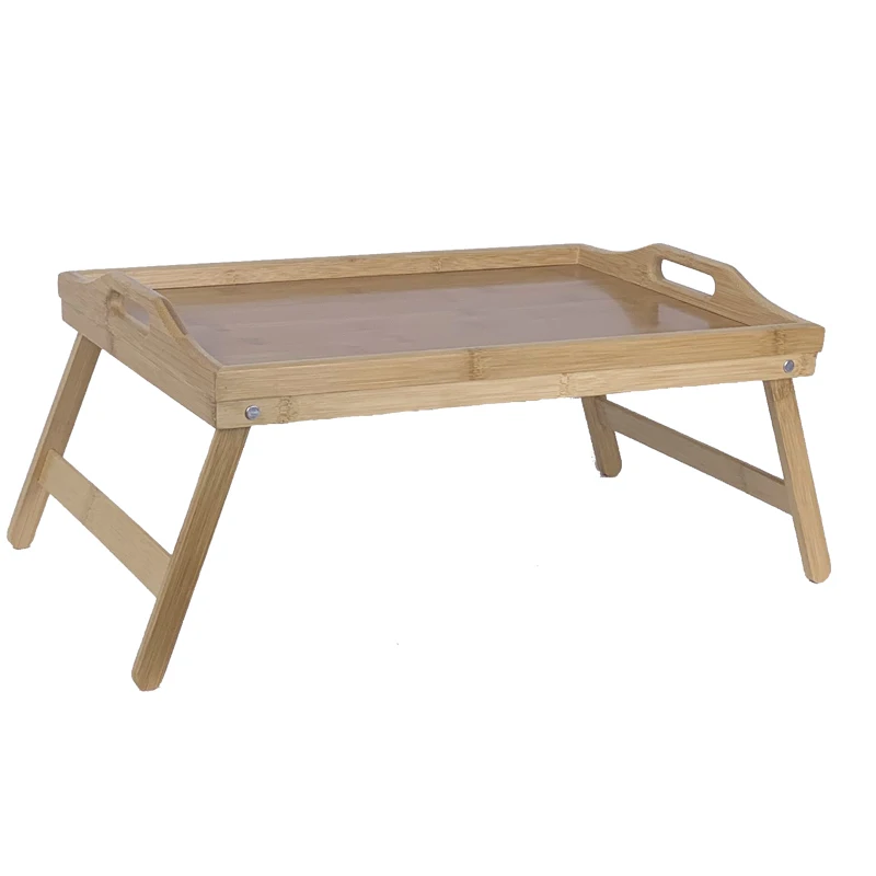GOURMAID Foldable Legs Wooden Breakfast Laptop Desk Bed Tray Table