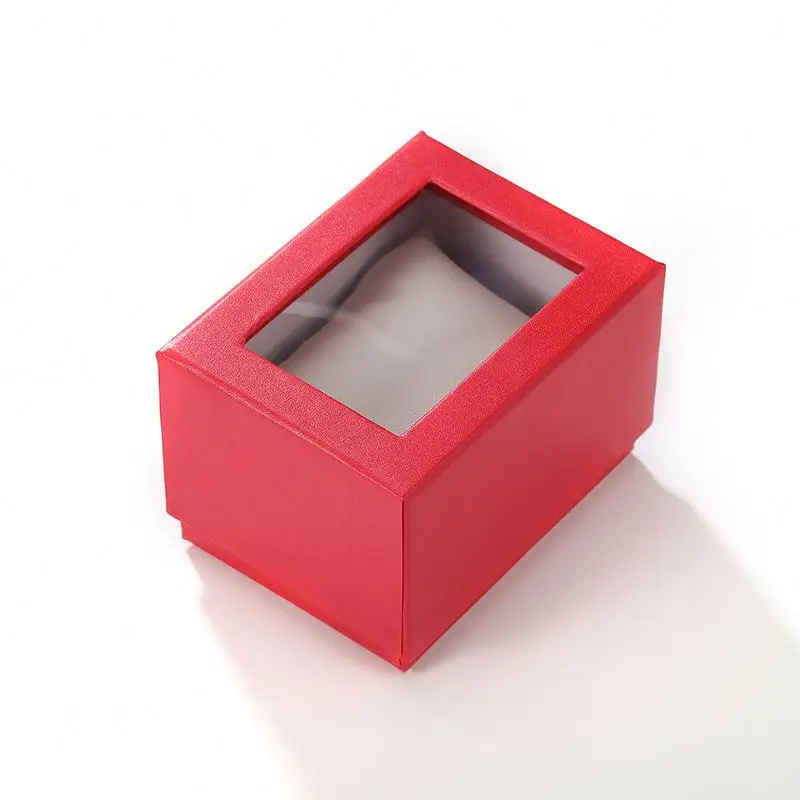 Fashion Cardboard Paper Watch Gift storage Case boxes with PVC clear Window watch packaging box
