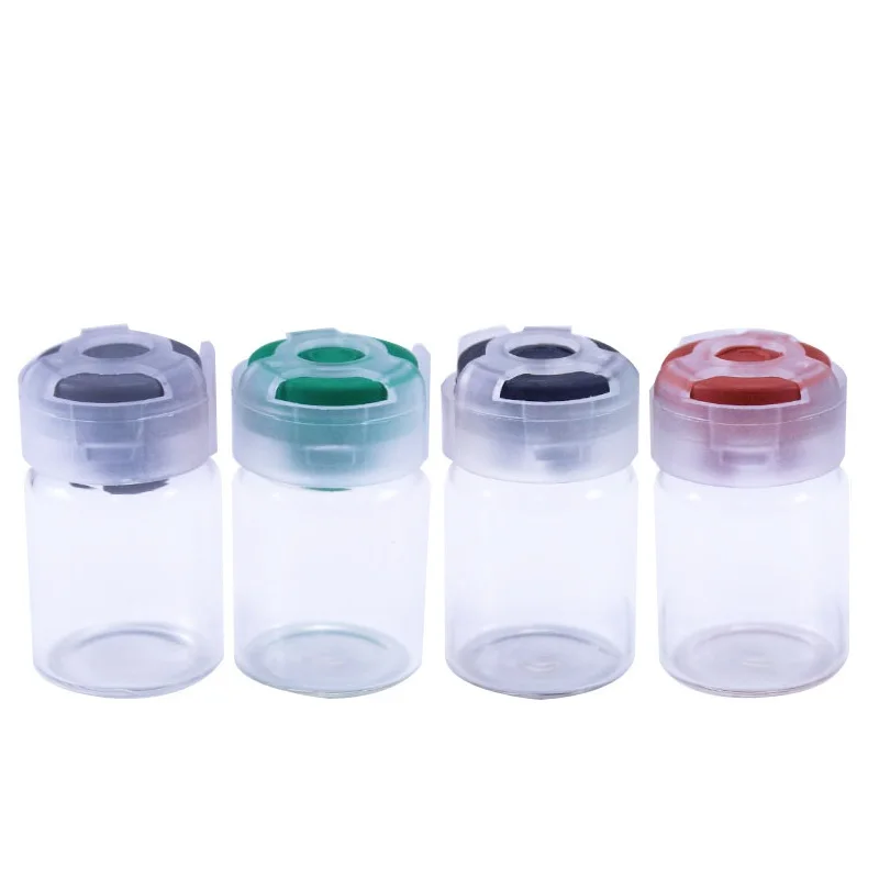 Glass Ampoule Bottle 3ml 5ml 10ML Rubber Stopper Lid Bayonet Transparent Cosmetic Powder Serum Essence Packaging Empty Vial