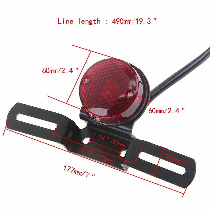 Retro Motorcycle Tail Light Moto Rear Indicator License Plate Bracket Motorbike Brake Light for Harley Chopper  Honda