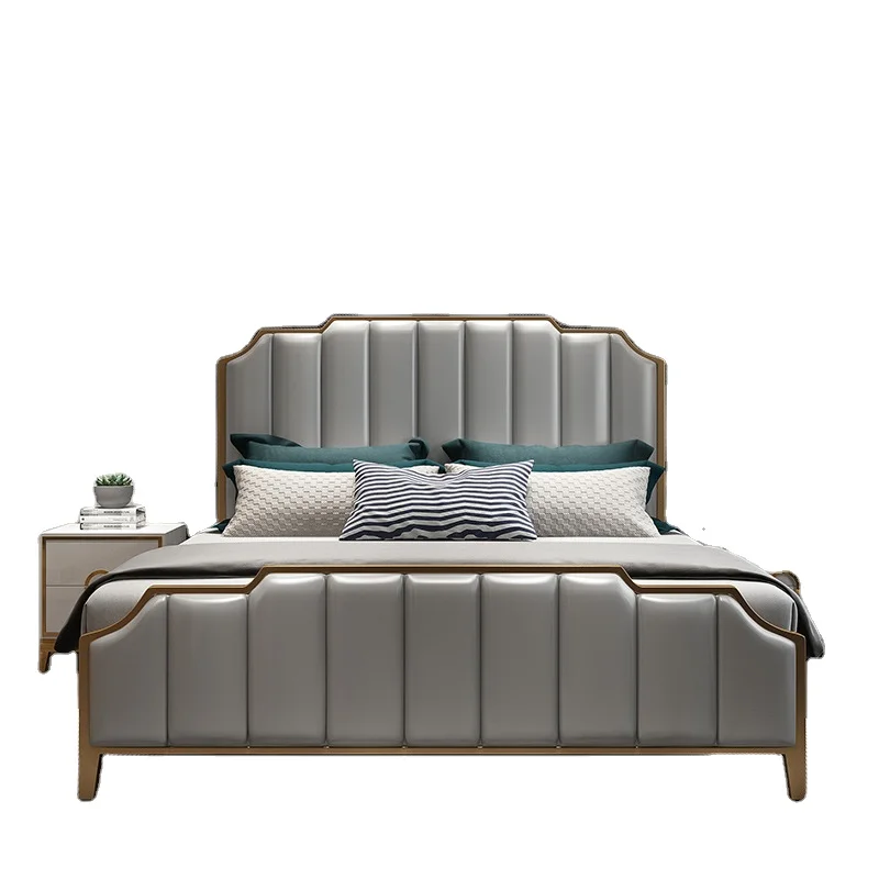 2021 Newest design bedding set titanium stainless steel modern double bed frame