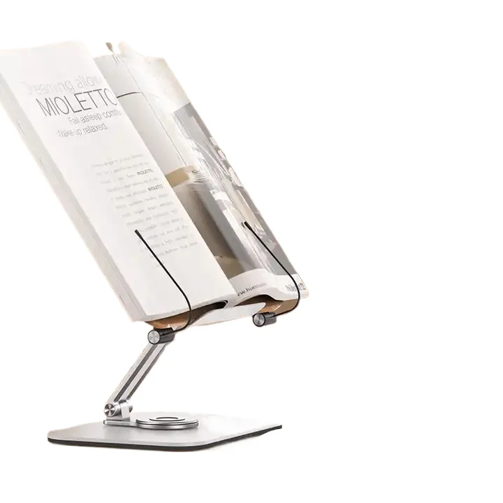 Walnut 360 Degree Book Stand Adjustable Book Holder for Reading Desktop Riser for Laptop, Recipe, Textbook