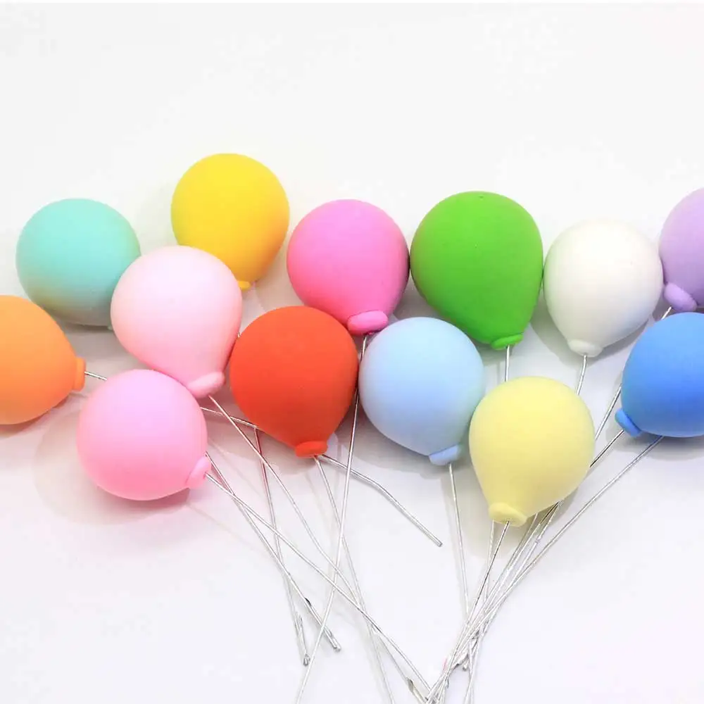 
100pcs Pastel Polymer Clay Balloon Length 13cm Mini Balloon Figurines Home Garden DIY Wedding Decoration Kids Birthday Party 