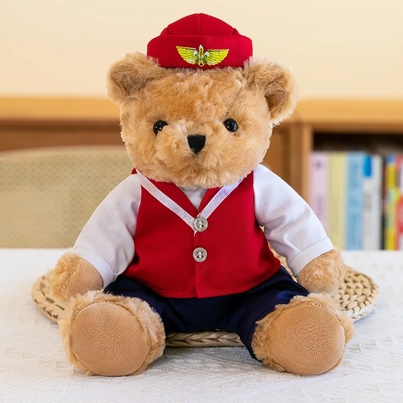 Bear Plush Toy Career Traffic Police Doctor Design Cute Fabric Stuffed Accessory Stress Relief 1688 purchase agent