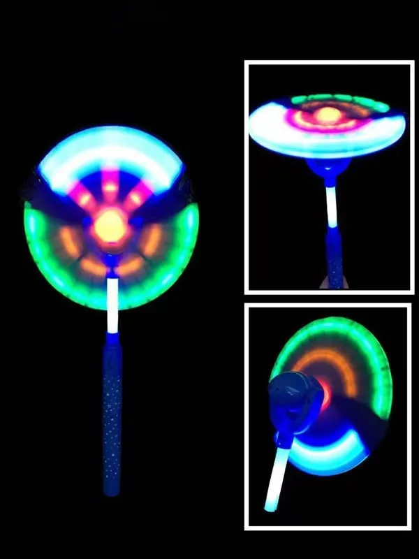 2023 electric luminous windmill square wholesale magic stick toy electric windmill colorful rotating flash stick