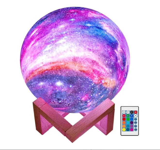 Moon Lamp Kids Night Light Galaxy Lamp  16 Colors LED 3D Star Moon Light, Remote & Touch Control USB Rechargeable Gifts for Baby