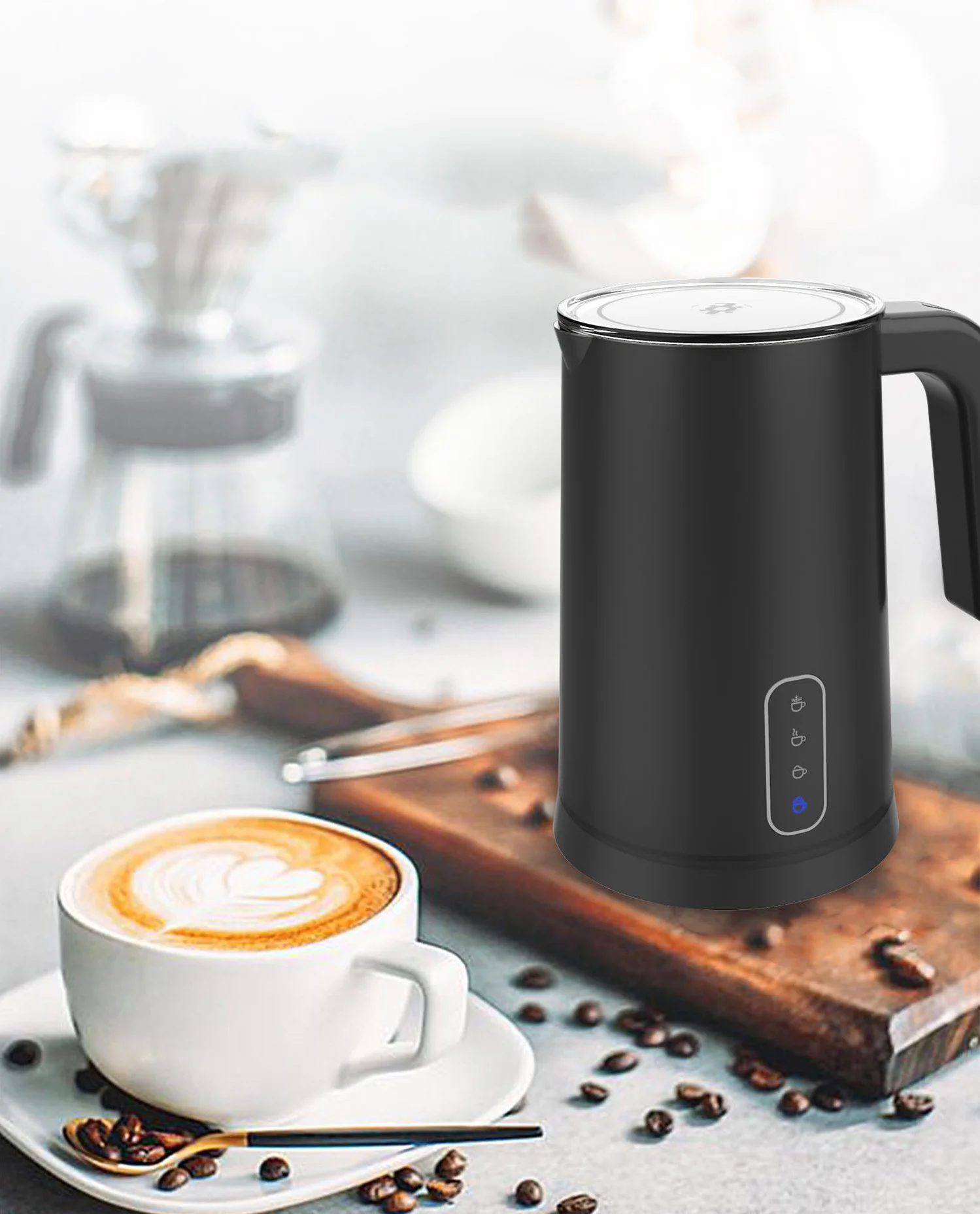 Electric Milk Steamer Automatic Milk Frother Soft Foam Maker Cold Hot Milk Warmer Silent Operation for Cappuccino And Latte