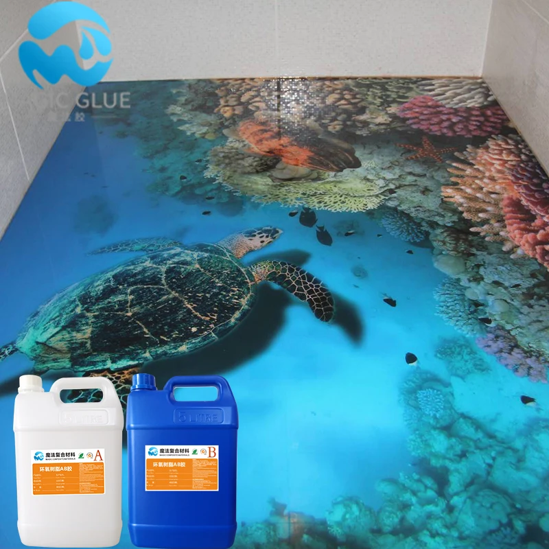 Two component epoxy resin for indoor 3D floor