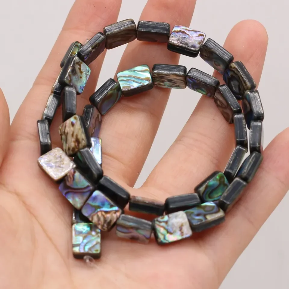 Natural Abalone Shell Rectangle Elegant Mother of Pearl DIY Jewelry Making Exquisite Beads for Necklaces & Bracelets