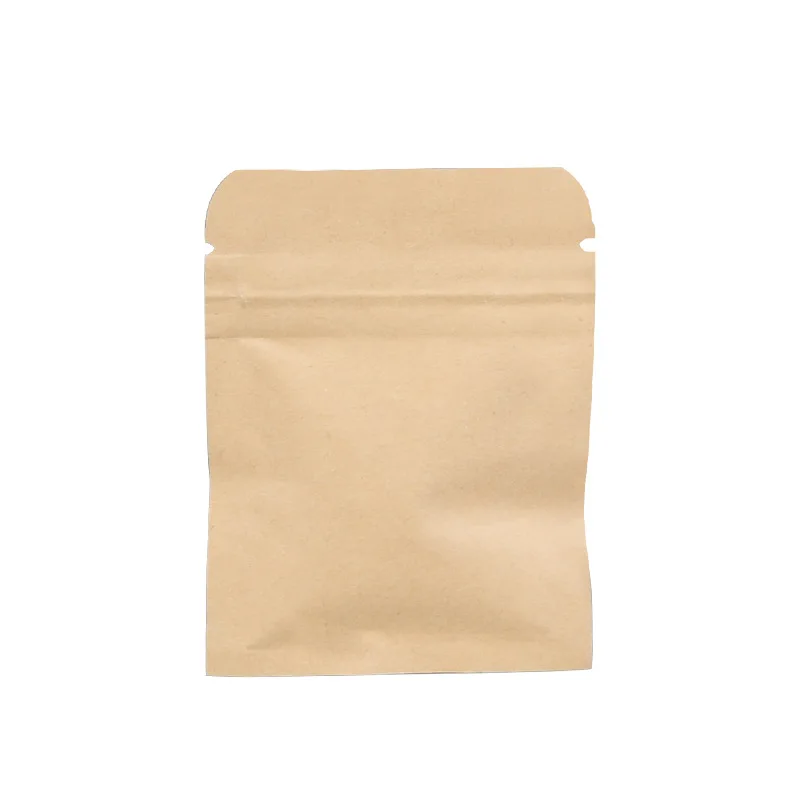 
Biodegradable Custom Design Kraft Paper Aluminum Foil 3 Side Seal Flat Packaging Bag 
