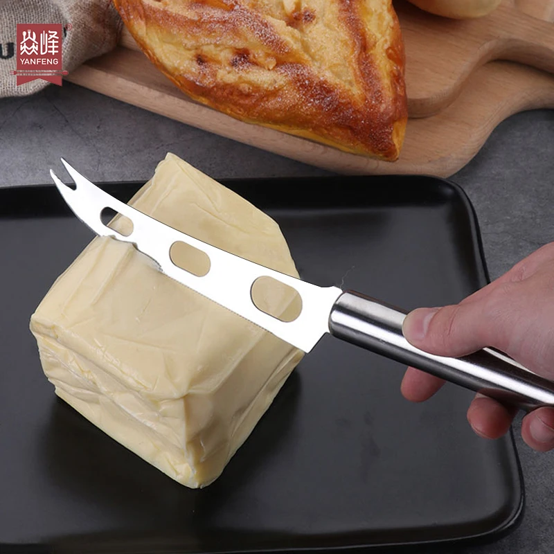 Best Seller High Quality Butter Knife & Fork Kitchen Tools Cheese Slicer Cutter Multi-function Stainless Steel Cheese Knife