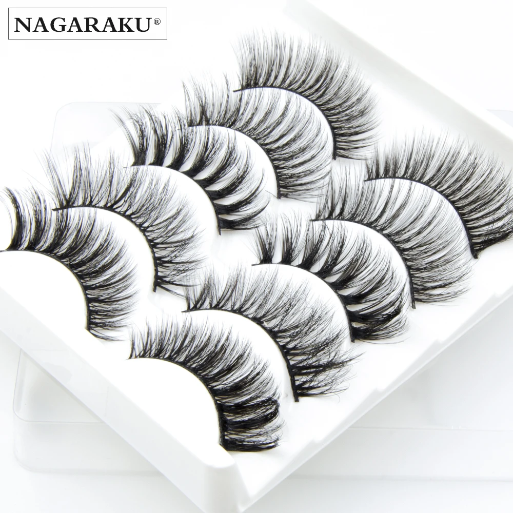 NAGARAKU 3D Mink false eyelashes Full Strip Lashes wholesale vendor 25mm eye lashes 5 pairs bulk private label OEM