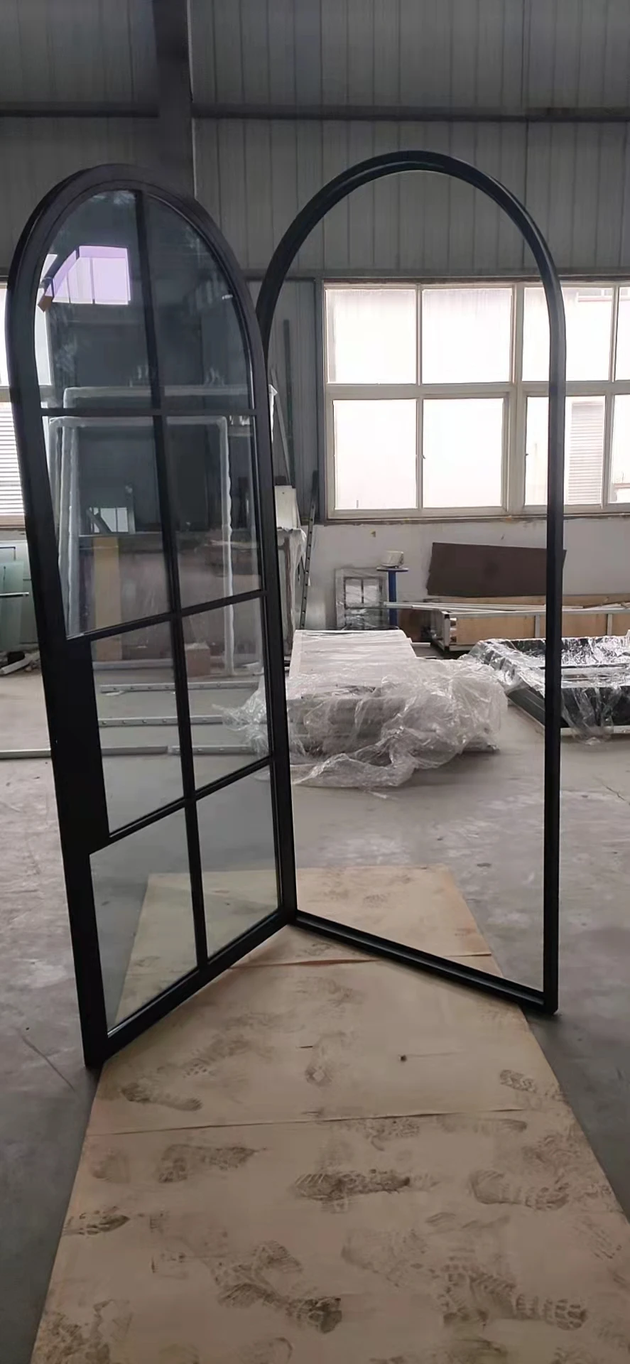 Full arch single front door steel metal entry master doors