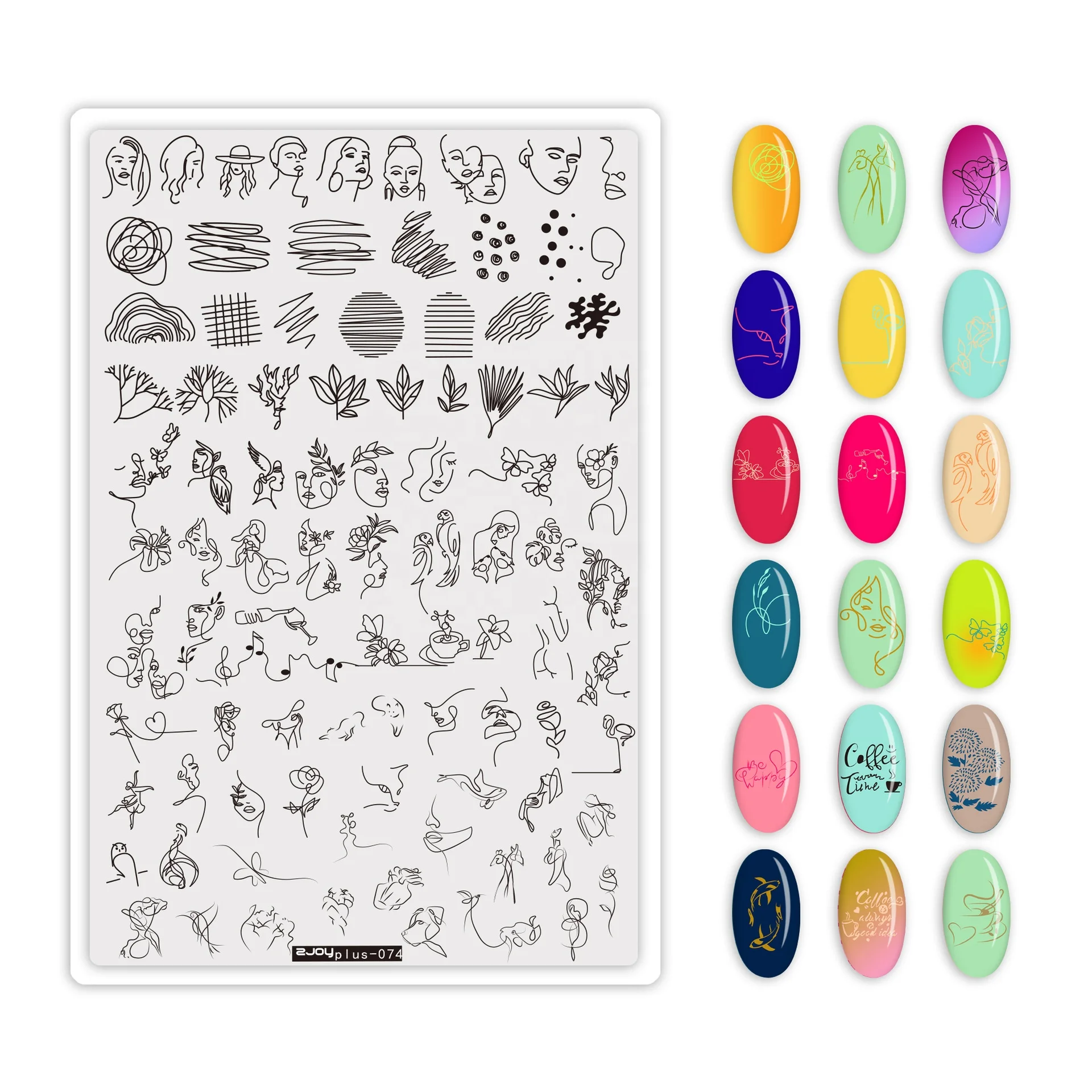 Painting Image Stencils Stainless Nail Stamping Plates 9*14.5CM Metal Mirror Film Abstract DIY Stamping Tools